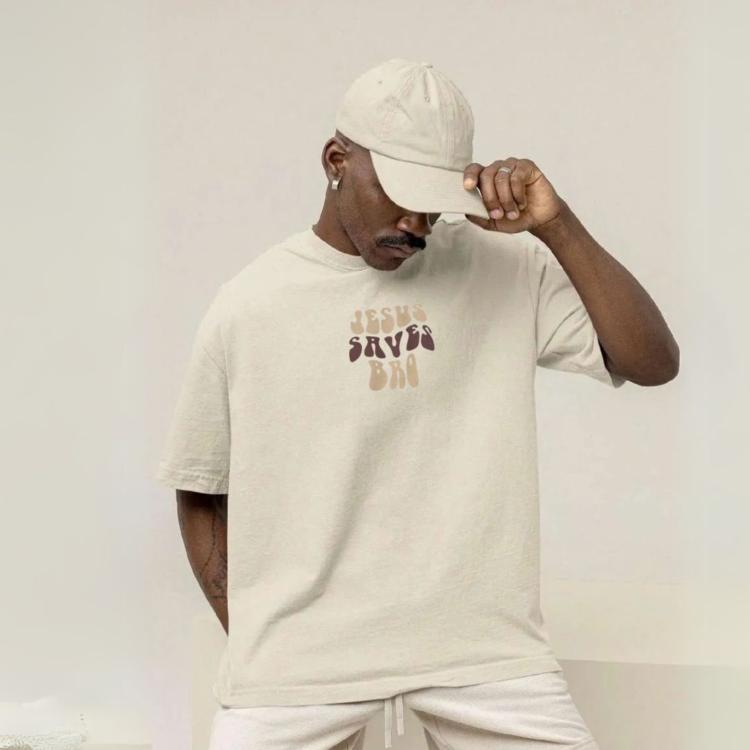 Camiseta Evangélica Bege - Jesus Saves Bro