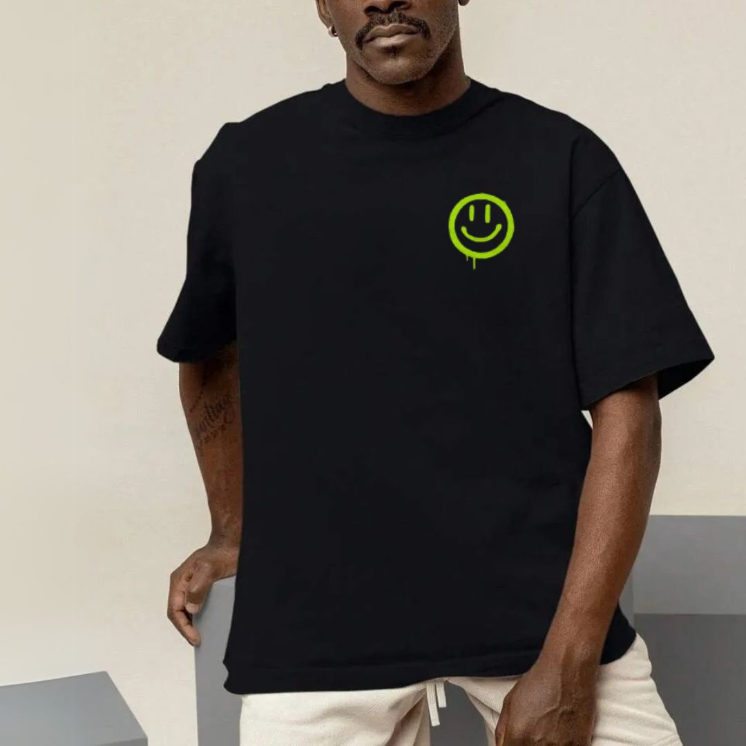 Camiseta Evangélica Preta e Verde - Jesus Makes Me Smile