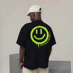 Camiseta Evangélica Preta e Verde - Jesus Makes Me Smile