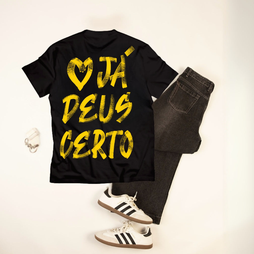 Camiseta Cristã Já Deus Certo! – Setembro Amarelo (Pré-Venda)
