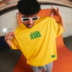 PRÉ-VENDA Camiseta Cristã - Team Jesus Amarelo e Verde BR