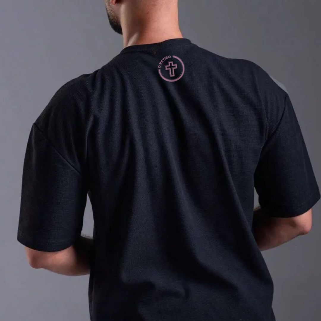 Camiseta Evangélica Preta e Rosa - Jesus