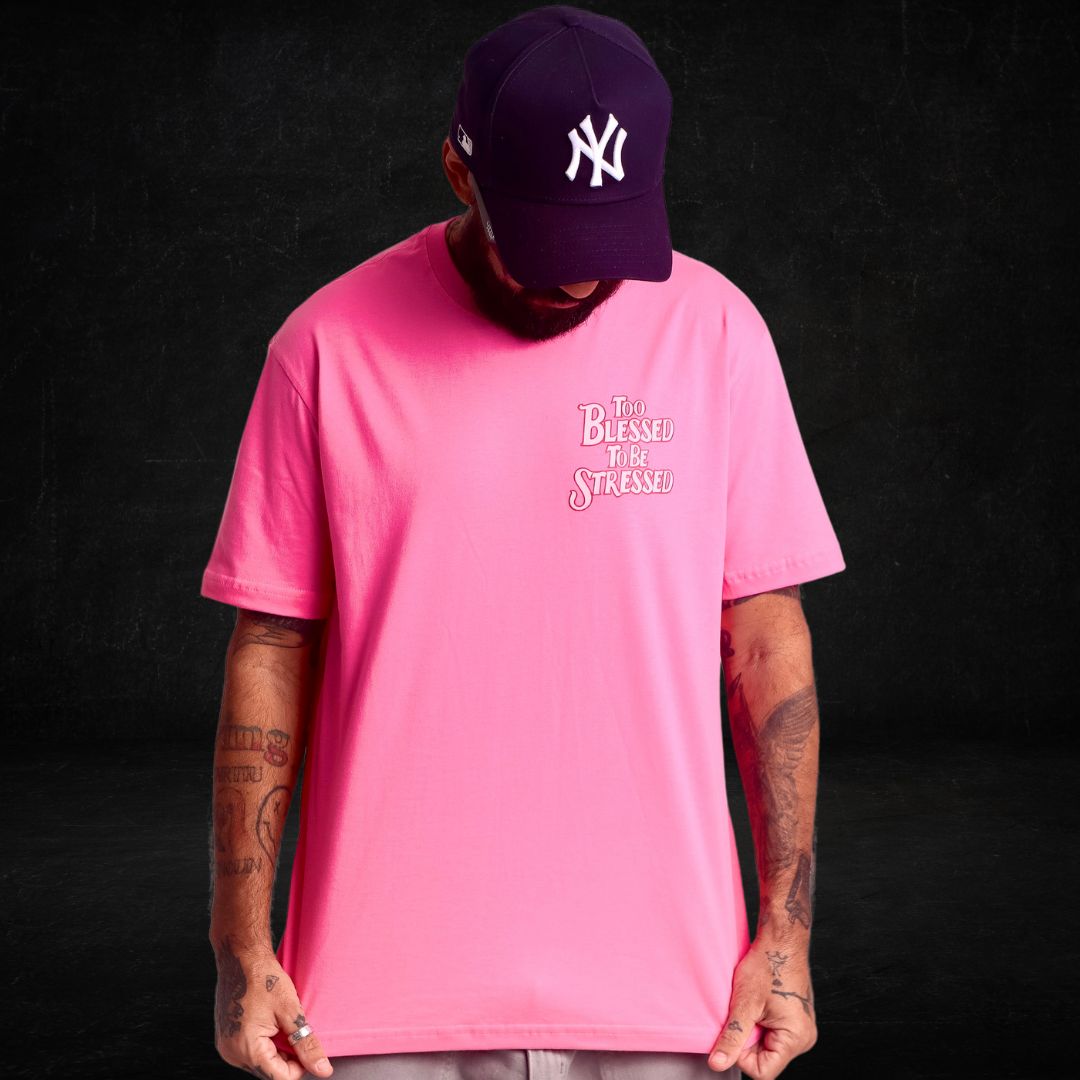 Camiseta Oversized - Too blessed to be stressed