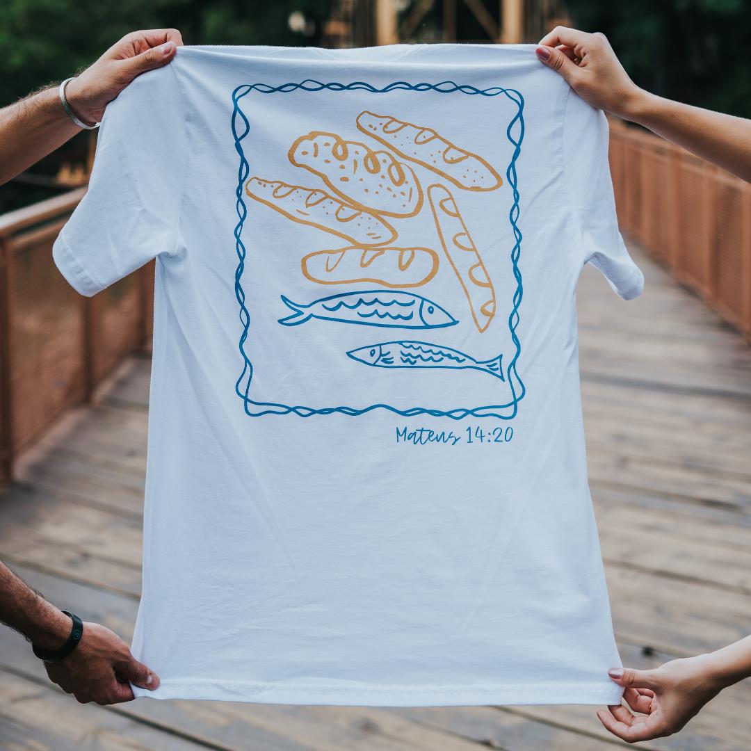 Camiseta Evangélica - Pães e Peixes Mt 14
