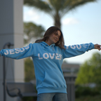 Moletom JESUS LOVES YOU AZUL | Aline Barros