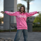Moletom JESUS LOVES YOU ROSA | Aline Barros