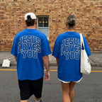 PRÉ-VENDA Camiseta Cristã - Jesus Loves You - Azul BR