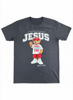 T-SHIRT INFANTIL CHRISTIAN BEAR JESUS LOVES YOU GRAFITE