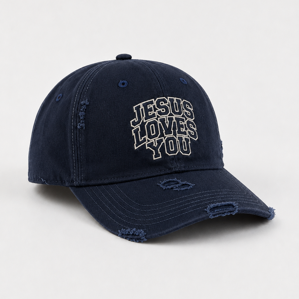 Boné Jesus Loves You - Jeans rasgado