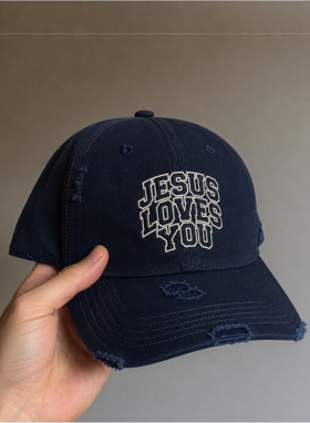 Boné Jesus Loves You - Jeans rasgado
